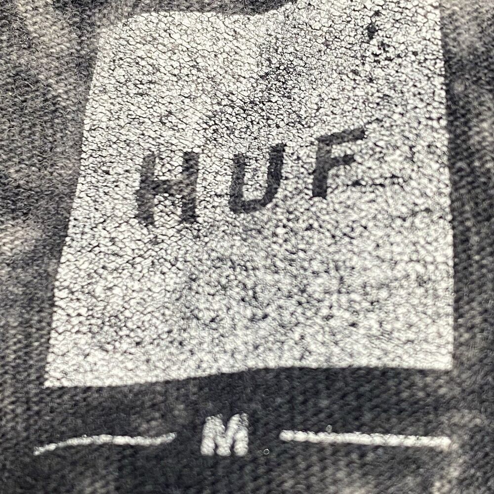 HUF x Spitfire Tie Dye Burn Faster Flame Logo Lg Sleeve Tee Black Gray Sz M FLAW - Picture 12 of 15
